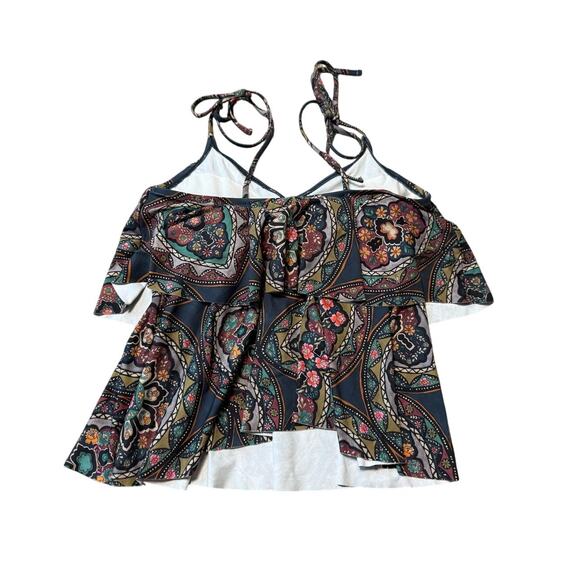 Johnny Was Spezia Moasic Tie shoulder Tiered  Women's Tank swim size Medium - Picture 3 of 7